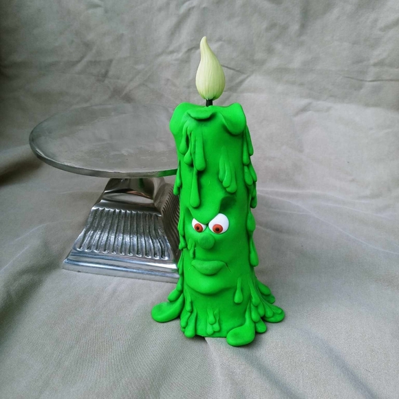 💚🐸 Melting 🕯🎃 Candle Face 🕷 Neon Green - Picture 2 of 11